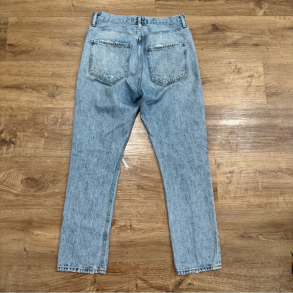 Agolde Riley High Rise Straight Crop Distressed Vintage Wash Escalate Size 26 - Picture 3 of 8